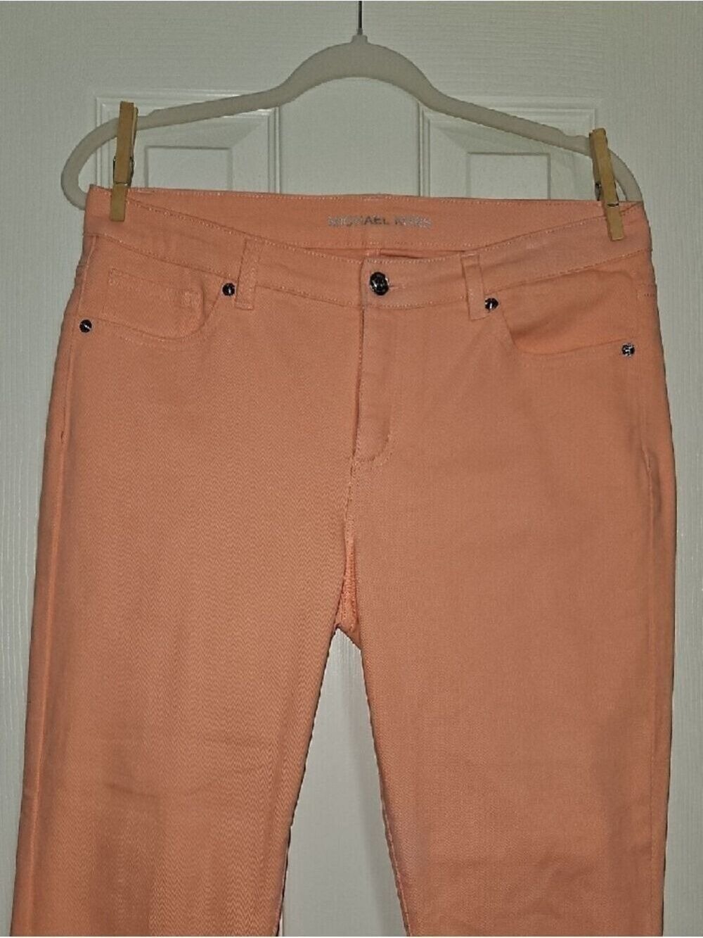 Michael Kors Coral-Peach Slim Capri Jeans